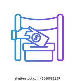 Ilustración vectorial de degradado de línea de icono de evento benéfico