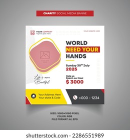 Charity Facebook and Instagram social media post Design 