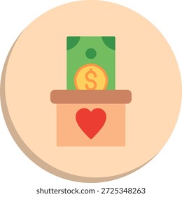 Icono de estilo de círculo plano de caridad