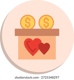 Icono de estilo de círculo plano de caridad