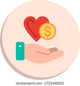 Icono de estilo de círculo plano de caridad