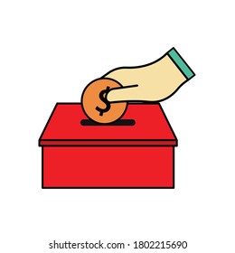 Charity flat icon illustration, to commemorate the international day charity. Design template vector