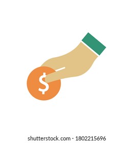 Charity flat icon illustration, to commemorate the international day charity. Design template vector