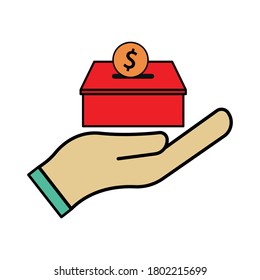 Charity flat icon illustration, to commemorate the international day charity. Design template vector