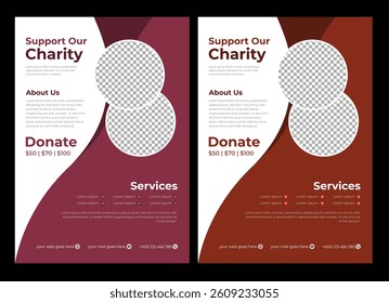 Charity flyer, banner and social media post bundle | Fundraising and  donation campaign template | Nonprofit event promotion for social awareness and humanitarian aid