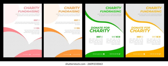Charity flyer, banner and social media post bundle | Fundraising and  donation campaign template | Nonprofit event promotion for social awareness and humanitarian aid
