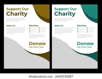Charity flyer, banner and social media post bundle | Fundraising and  donation campaign template | Nonprofit event promotion for social awareness and humanitarian aid