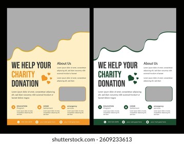 Charity flyer, banner and social media post bundle | Fundraising and donation campaign template | Nonprofit event promotion for social awareness and humanitarian aid