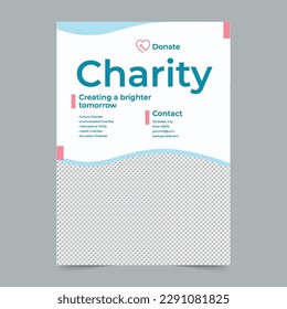 Charity Flyer Template. A clean, modern, and high-quality design of Flyer vector design. Editable and customize template flyer