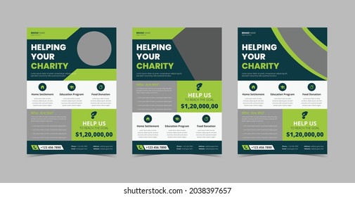 Charity flyer template. Charity flyer examples. Charity flyers for fundraisers. Charity fundraisers flyer poster template.Flyer design 3 in 1 template bundle