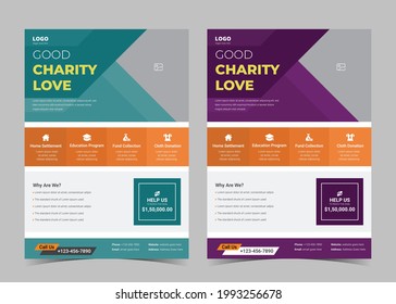 Charity Flyer Template. Charity Flyer Examples. Fundraising Poster Leaflet Template. Helping Charity Poster Design
