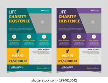 Charity Flyer Template. Charity Flyer Examples. Fundraising Poster Leaflet Template. Helping Charity Poster Design