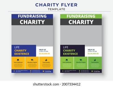 charity flyer Template, life charity existence promotion, education program flyer design