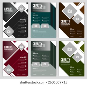 Charity Flyer Template for Nonprofit Fundraising Events Donations and Volunteer Programs Ideal for Community Support Social Awareness and Humanitarian Aid Fully Editable EPS Format.