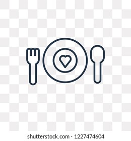 Charity Food vector outline icon isolated on transparent background, high quality linear Charity Food transparency concept can be used web and mobile