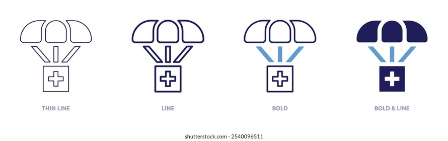 Charity foundation icon in 4 different styles. Thin Line, Line, Bold, and Bold Line. Duotone style. Editable stroke.