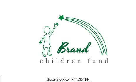 Charity fund vector logo template. Children logo . Toy store logo.  Charity foundation logo. Kids store logo. Kindergarten logo