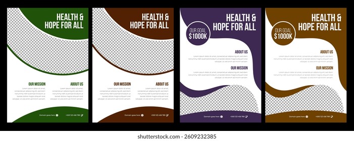 Charity fundraising  donation flyer template , Nonprofit event design for social awareness and humanitarian aid campaign