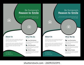 Charity fundraising  donation flyer template , Nonprofit event design for social awareness and humanitarian aid campaign