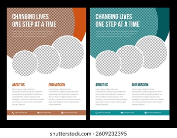 Charity fundraising  donation flyer template , Nonprofit event design for social awareness and humanitarian aid campaign