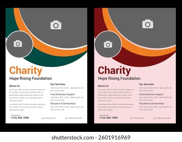 Charity Fundraising Flyer and Template Design, Charity flyer design Charity organization, nonprofit, go, donation, fundraising, commonality, flyer design and social banner Poster template size for A4