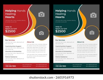 Charity Fundraising Flyer and Template Design, Charity flyer design Charity organization, nonprofit, go, donation, fundraising, commonality, flyer design and social banner Poster template size for A4