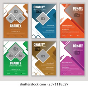 Charity Fundraising Flyer Template EPS Vector Design for Nonprofit Donation Drive Volunteer Support Community Aid Social Welfare Assistance Editable for Promotion and Awareness Campaigns.