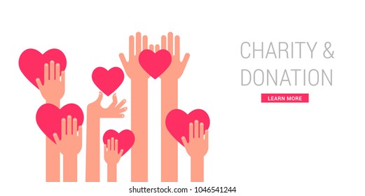 Charity Giving Donation Concept Poster Template Stock Vector (Royalty ...