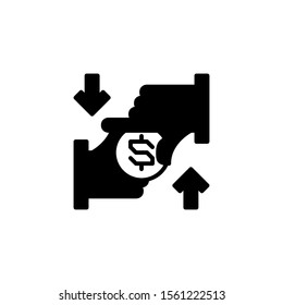 Charity glyph icon black and white