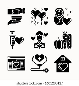 Charity of Glyph vector icons