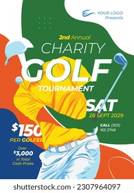 charity golf tournament poster design template