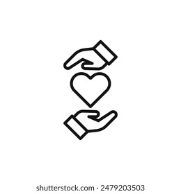 Charity Hand Holding Heart Icon Ideal for Nonprofits and Health Care