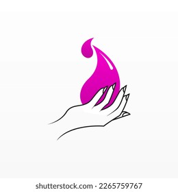 Charity hand logo design concept. Sharing logo design template