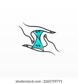 Concepto de diseño del logo de la mano de la caridad. Compartir plantilla de diseño de logotipo
