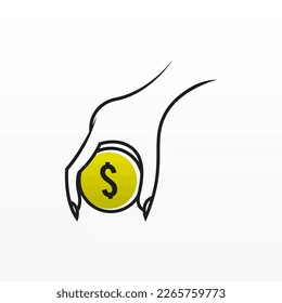 Concepto de diseño del logo de la mano de la caridad. Compartir plantilla de diseño de logotipo