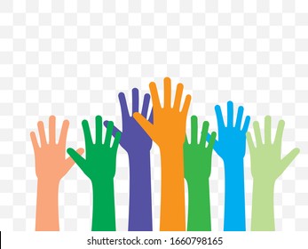 Charity, hand, volunteer icon. Vector illustration, flat design.