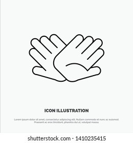 Charity, Hands, Help, Helping, Relations Line Icon Vector