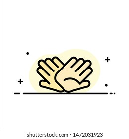 Charity, Hands, Help, Helping, Relations  Business Flat Line Filled Icon Vector Banner Template