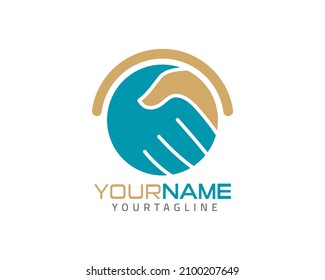logotipo de las manos de la caridad, diseño de logotipo completamente vectorial y personalizado