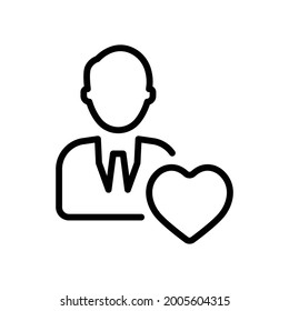 Charity heart Icon, Line Vector graphics