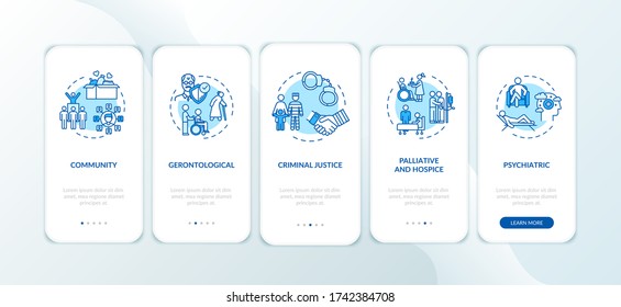 Charity help for family onboarding mobile app page screen with concepts. Community assistance walkthrough 5 steps graphic instructions. UI vector template with RGB color illustrations