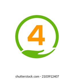 El Logo De La Ayuda De La Caridad Manos En La Plantilla De Concepto Carta 4. Cuidado, Compartir, Caridad, Salud Médica, Organización de Donaciones 4 Diseño de Logotipo