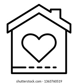 Charity house icon. Outline charity house vector icon for web design isolated on white background