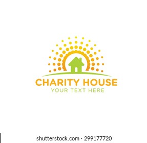 Charity House Non Profit Organization Creative Vector Concept. 