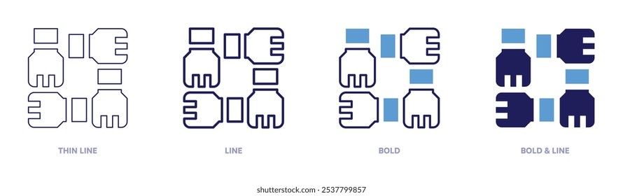 Charity icon in 4 different styles. Thin Line, Line, Bold, and Bold Line. Duotone style. Editable stroke.
