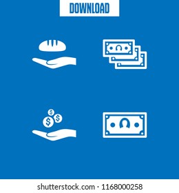 charity icon. 4 charity vector set. alms, money and food donation icons for web and design about charity theme