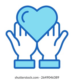 Ícone de caridade Ilustração de vetor azul