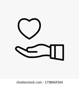 Charity icon designed in a line style