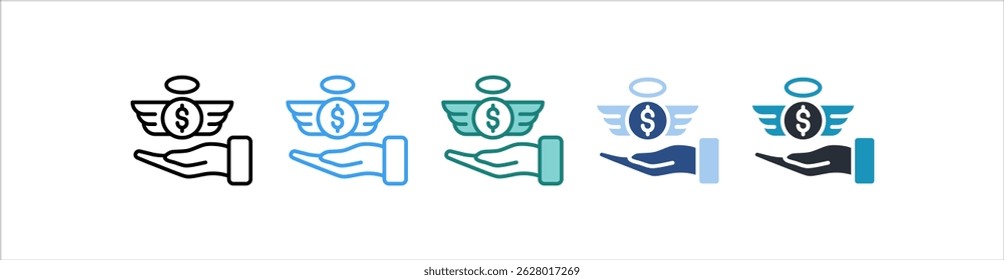 Charity Icon In Different Style Vector