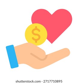 Ilustración vectorial de diseño plano Charity Icon